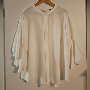 CAbi Cream Button-Up Blouse